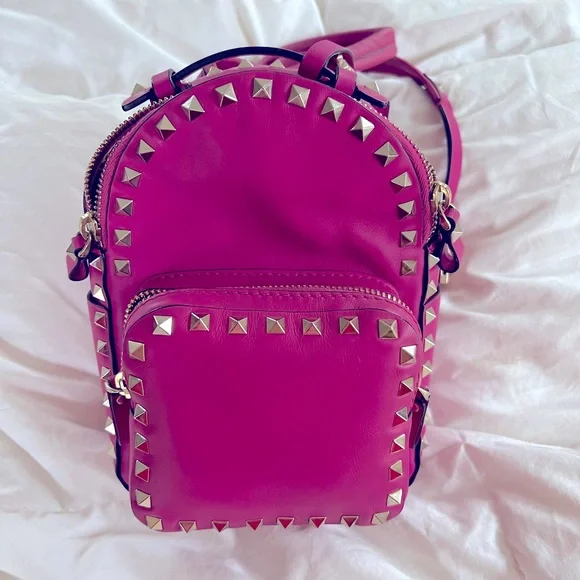 Valentino Mini Rockstud Pink Backpack - Picture 2 of 11